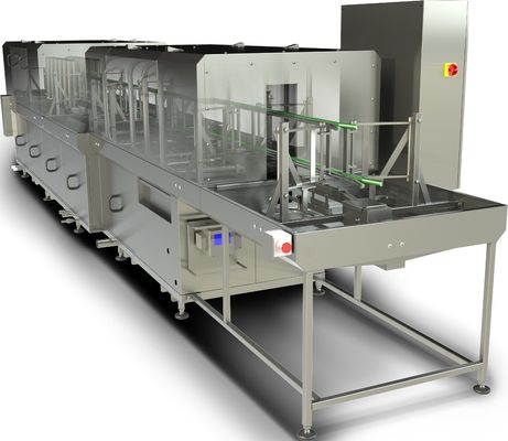 6100*1700*1700 мм Интегрированная модель очистной машины для индивидуальных ящиков/контейнеров