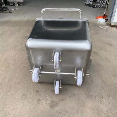 Тихое резиновое колесо 200L из нержавеющей стали мясные тележки для переработки пищевых продуктов