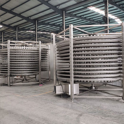 Шоколадный взрыв Быстрый IQF спиральный морозильник для промышленных рыб Креветки Морские продукты Клещи